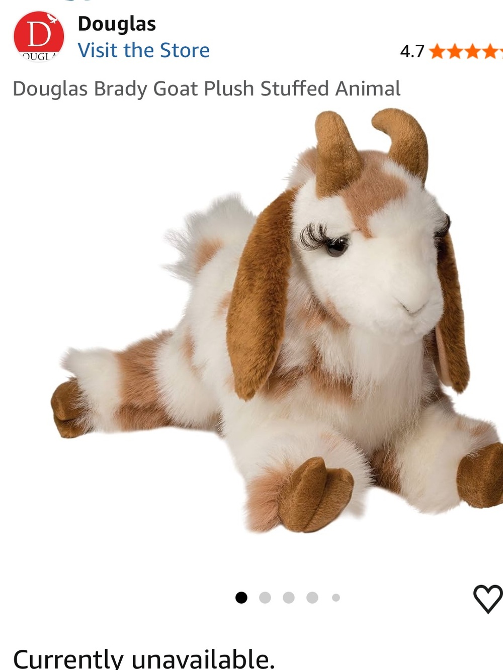 Douglas Brady Goat Plush Stuffed Animal